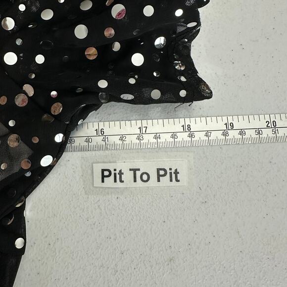 City Triangles Womens Jacket Size L Y2K Cropped Metallic Disco Party Sheer - Picture 5 of 7